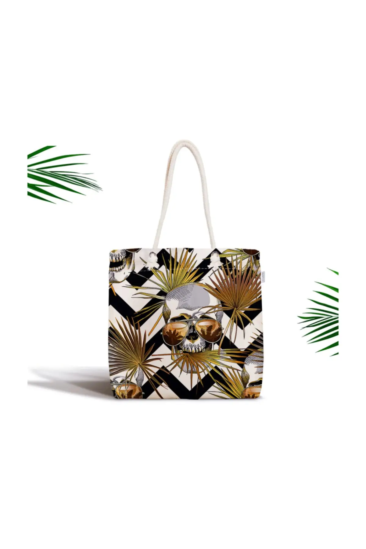 

Женская пляжная сумка-тоут, тканевый тоут на молнии с геометрическим рисунком черепа, модные большие летние сумки на плечо для покупок