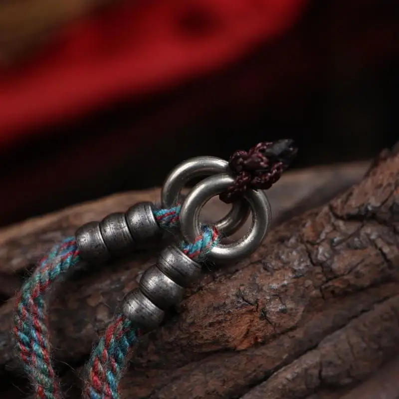 Old Tibet Buddhism Meteorite Iron Tiantie Dorje Phurpa Vajra Faqi Statue Body Protection Buddha Beads Pendant