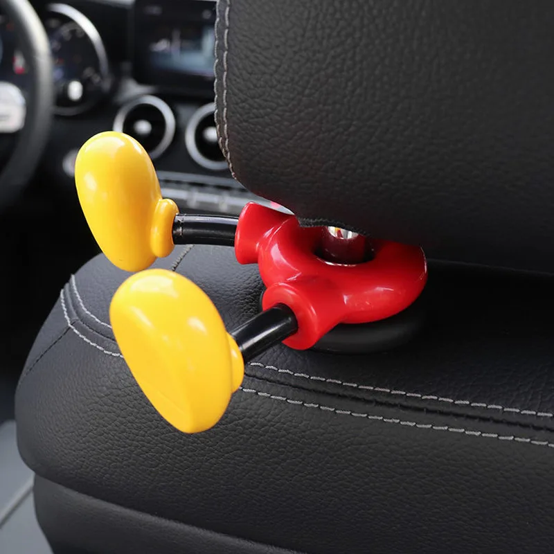 

Disney Mickey Mouse Daisy Duck Buckle Action Figure Toys Kawaii Cartoon Car Hook Back Seat Holder in the Car Decoration Toys