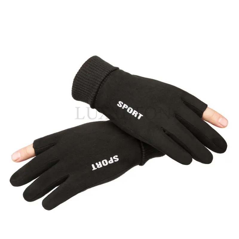 

Solid Color Fingerless Gloves Sunscreen Gloves Semi-Finger Short Mittens New Thin Style Non-Slip Driving Half Finger Gloves