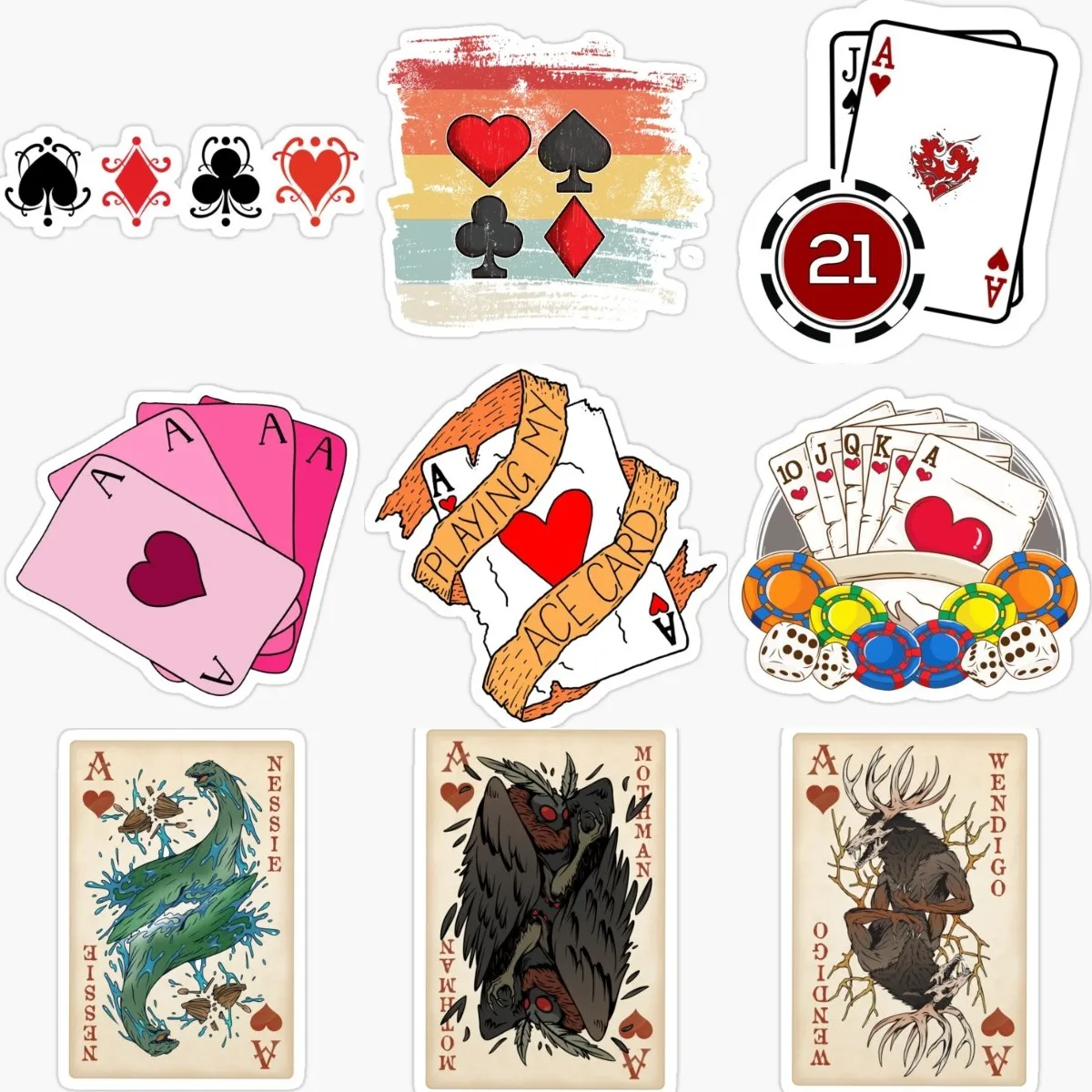 Игральные карты Ace of Hearts A Skull наклейка &quotДжокер&quot мотоциклетные виниловые