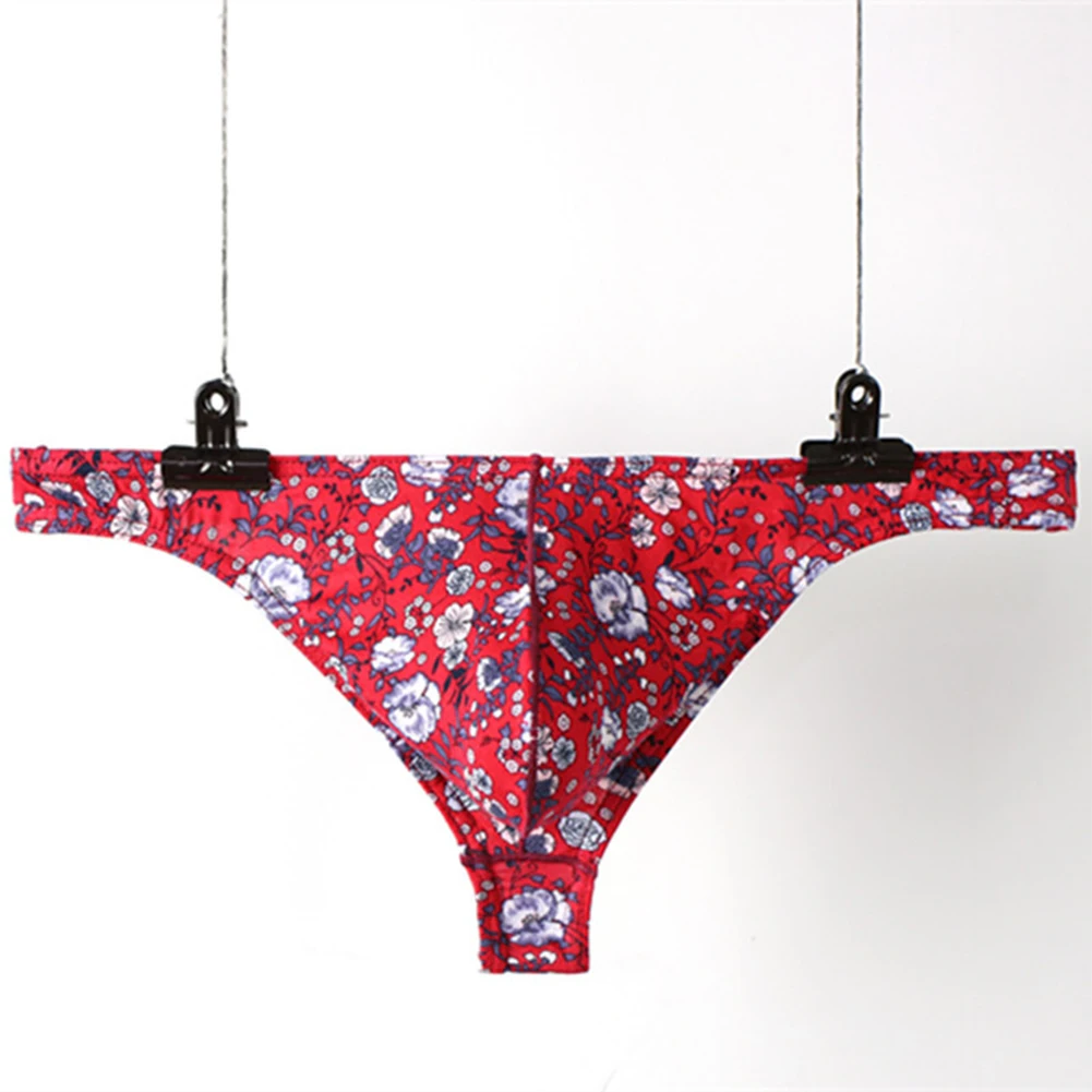 

New Hot Sexy Mens Cotton Autumn Winter Bikini G-String T-Back U Convex Print Comfortable Panties Bulge Pouch Thongs Underwear