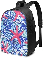 starfish business laptop school bookbag travel backpack with usb charging port headphone port fit 17 in