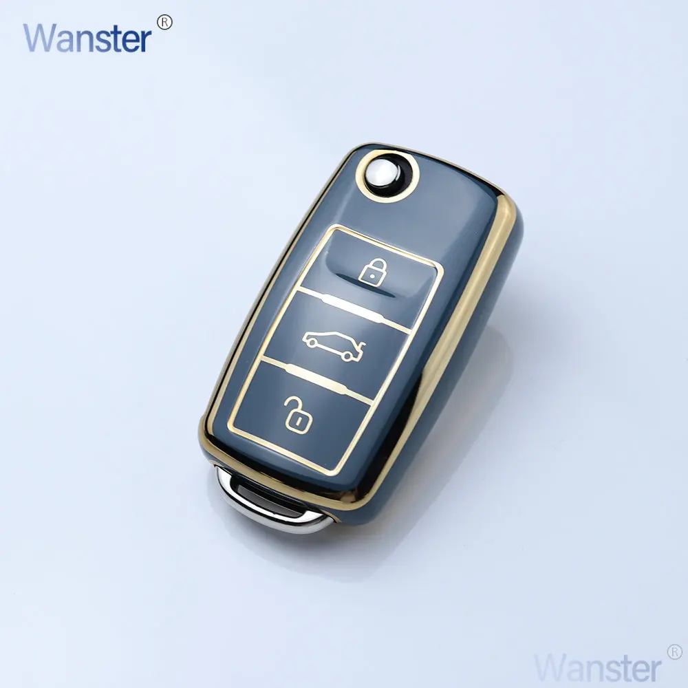 

Автомобильный флип-чехол из ТПУ для Volkswagen VW Polo Golf Passat чехол Caddy T5 Up Eos Jetta CrossFox Plus Scirocco