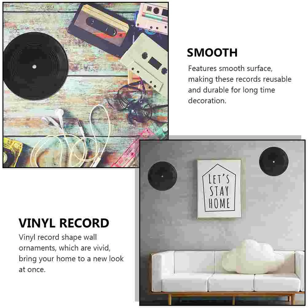 

6 Pcs Vinyl Record Decoration Fake Records Interior Adornments Wall Ornament Plastic Home