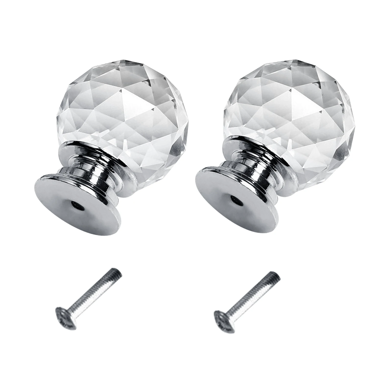

Round Shape Easy Grip Round Wardrobe Drawer Crystal Cupboard Knob Home Kitchen Bathroom Furniture Hardware Home Decor Set of 2