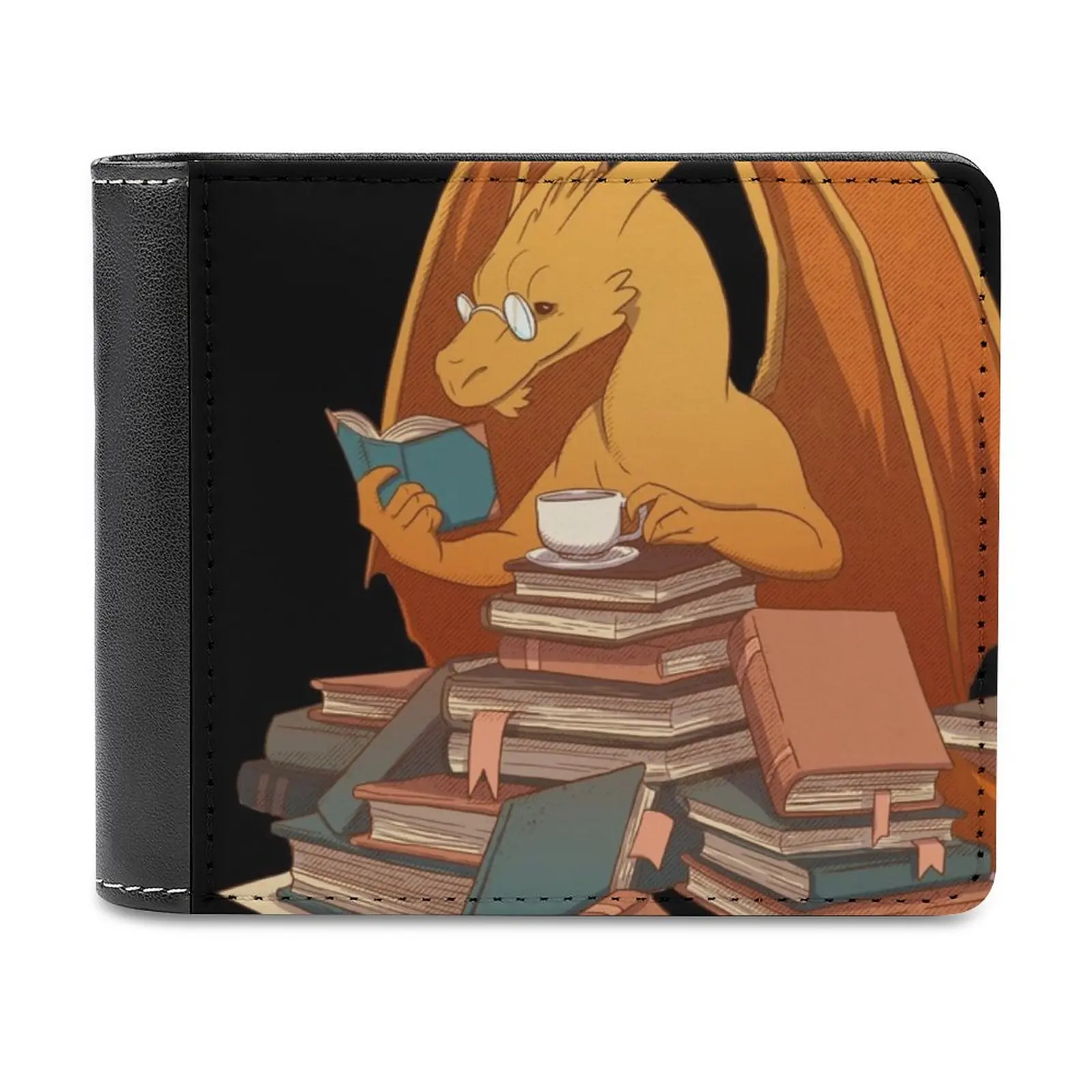 

The Librarian'S Horde Men's Wallet Purses Wallets New Design Dollar Price Top Men Leather Wallet Dragon Books Literature
