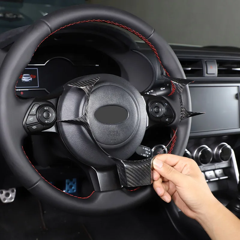 

Автомобильный руль из углеродного волокна для Toyota 86/Subaru BRZ 2017-2022, большая рамка, кнопка, украшение рамы, наклейка, аксессуары