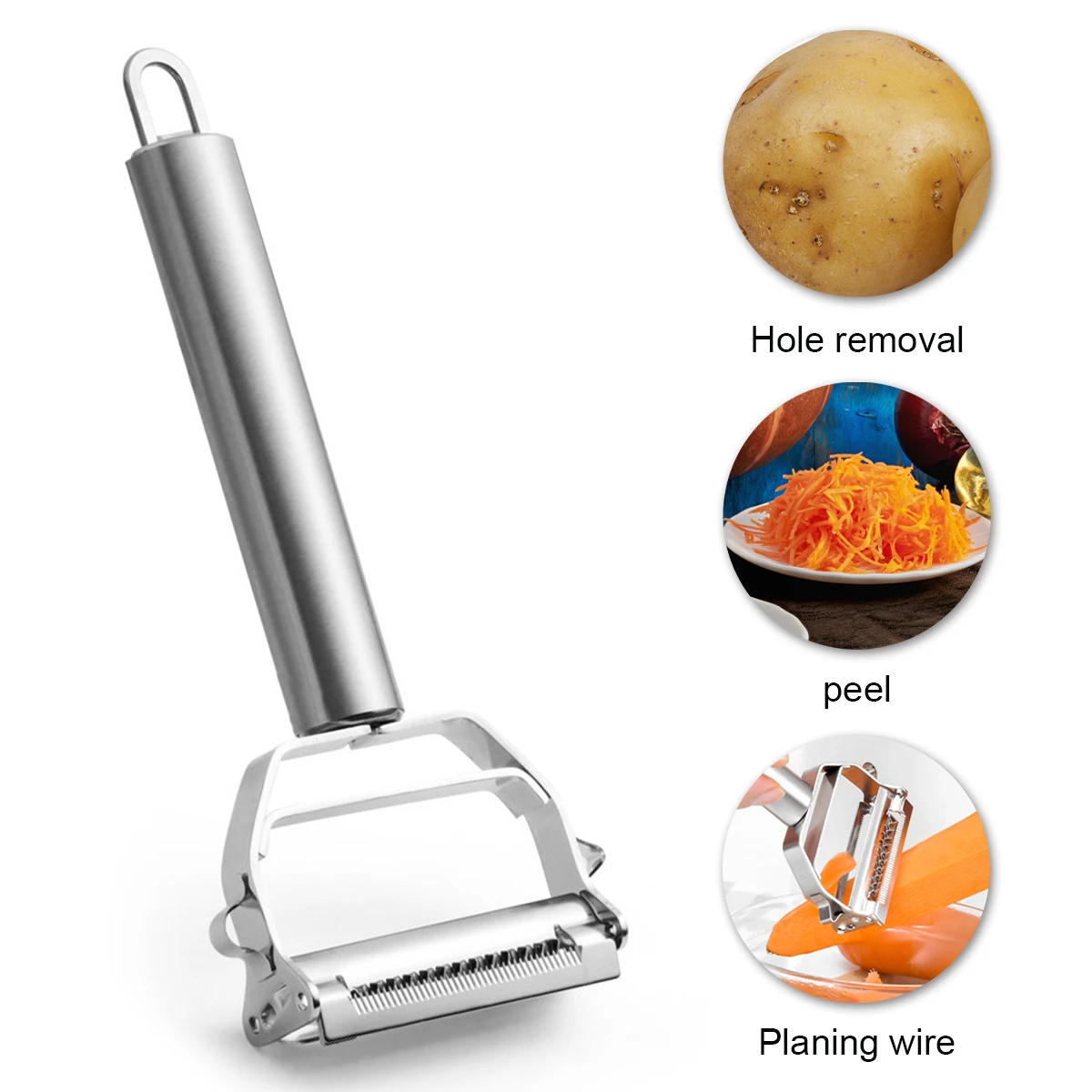 

3 in 1 Stainless Steel Multi-function Vegetable Peeler Cucumber Carrot Fruit Cutter Peeler Potato Carrot Grater Kitchen Tools