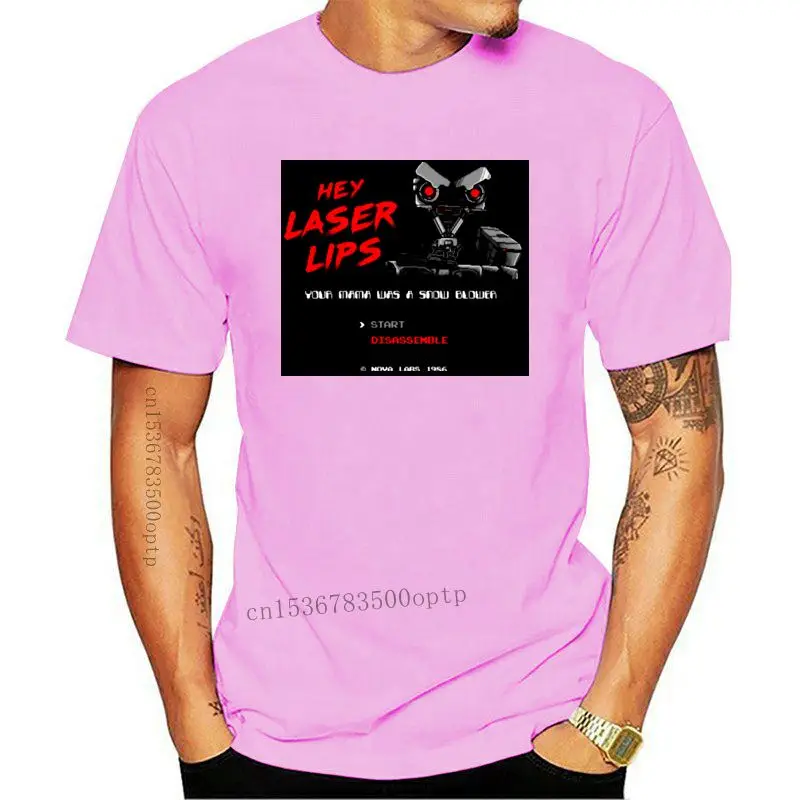 

Camiseta estampada de algodón para hombre y mujer, camisa de manga corta con cuello redondo y labios láser, nueva