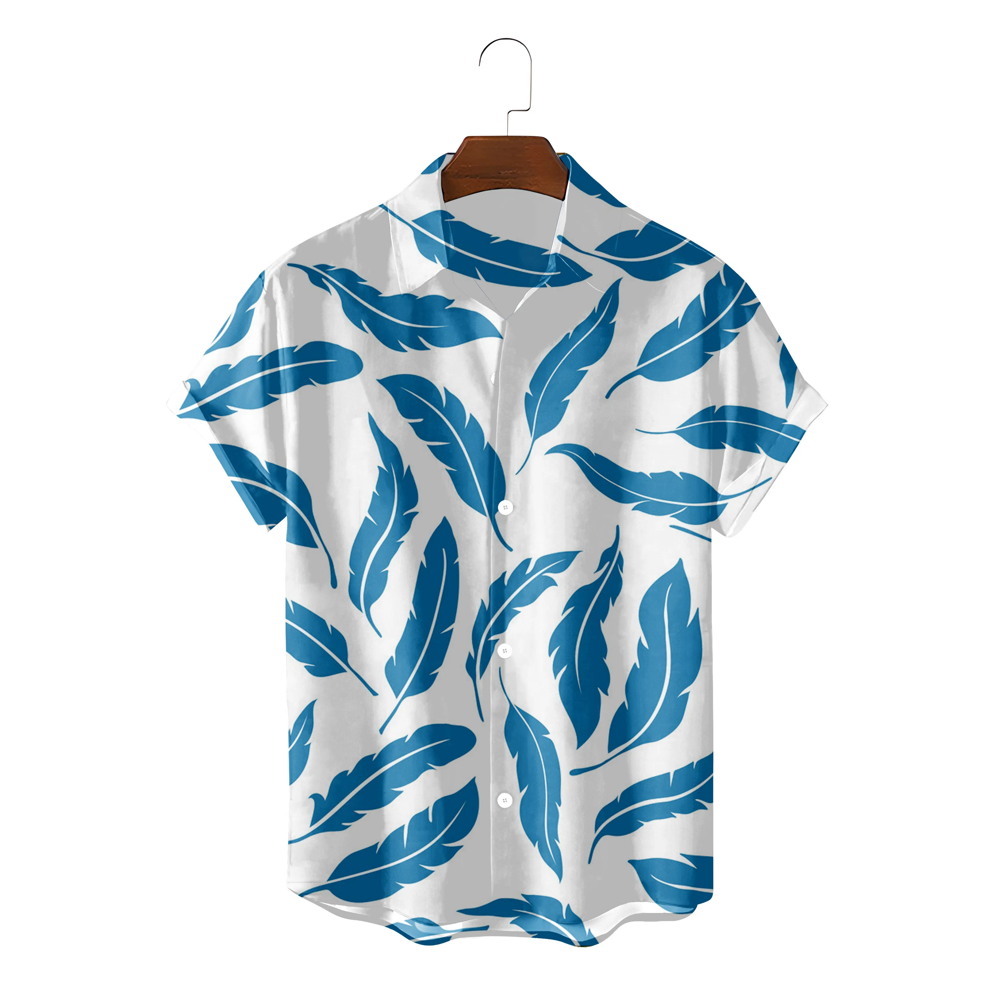 

Men's Hawaiian Shirt Loose Top 5xl 3d Feathers Graphic Print Shirts For Men 2022 Fashion Shirt Men New Breathable