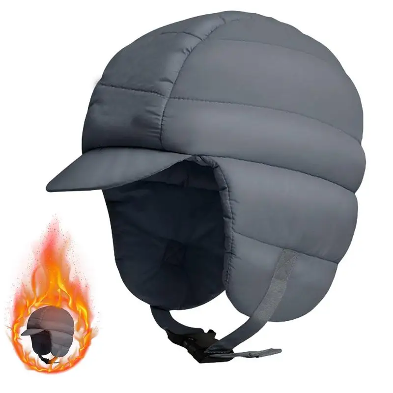 

Winter Down Hat Winter Down Earflap Hood Outdoor Waterproof Windproof Down Cap Warm Down Hat For Hiking Skiing Cycling
