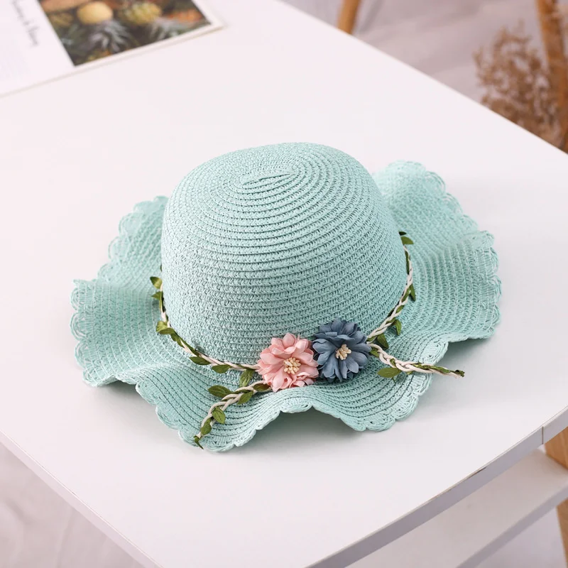 

Girls Flower Summer Wide Brim Hat Shoulder Bag New Toddler Baby Girls Cute Straw Hat Sun Beach Travel Sunshade Caps
