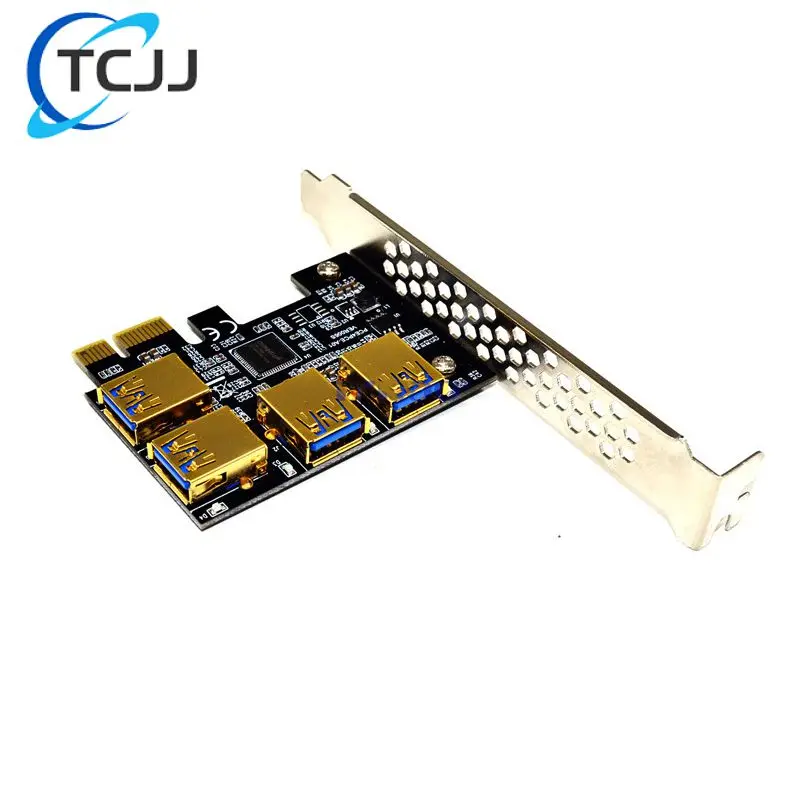 

Pci-e Rabbet Gpu множитель Райзер карта Pci-e 1x до 4 Usb 3,0 Pcie Райзер адаптер плата Usb 3,0 адаптер 16x Слоты Райзер карта