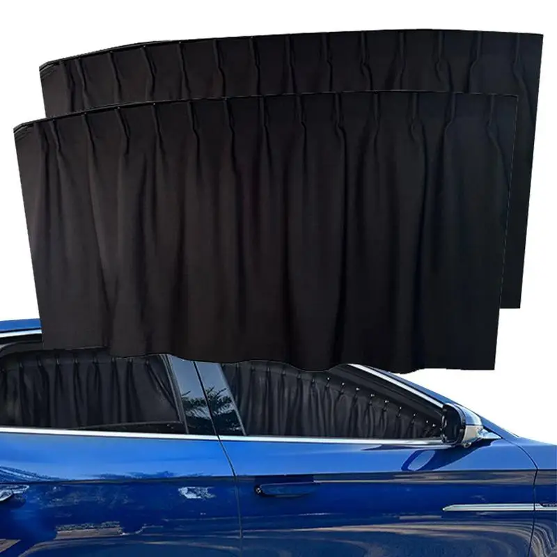

2 Pieces Car Side Window Sunshade Slide Curtain Ar Sunshade Sliding Rail Window Sunscreen Summer Heat Insulation Sunshade