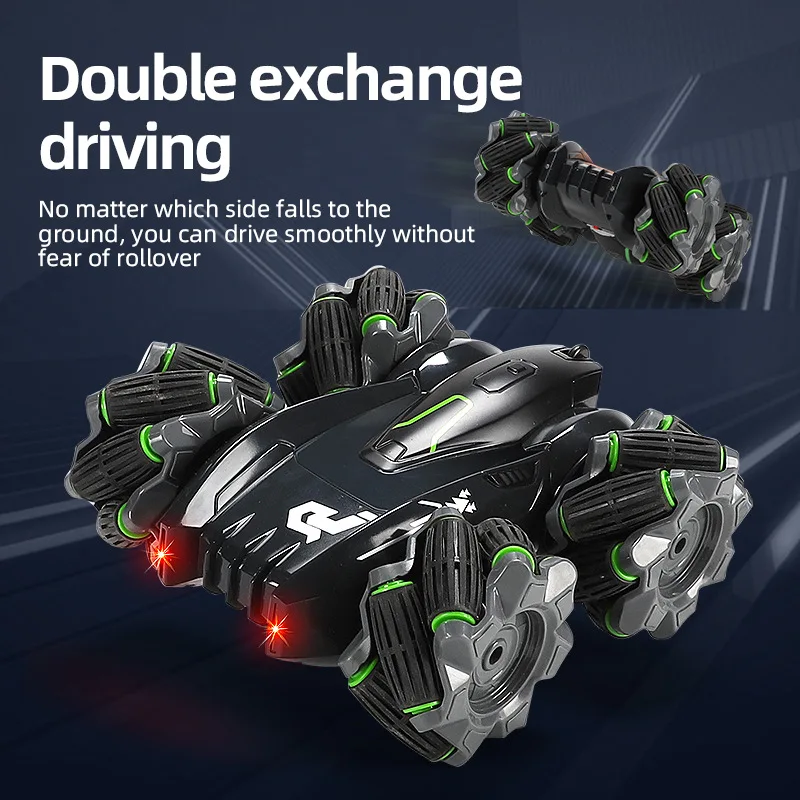 

Children's remote control toy car transverse drift double - sided four-wheel-drive stunt cross - country climbing speed racer