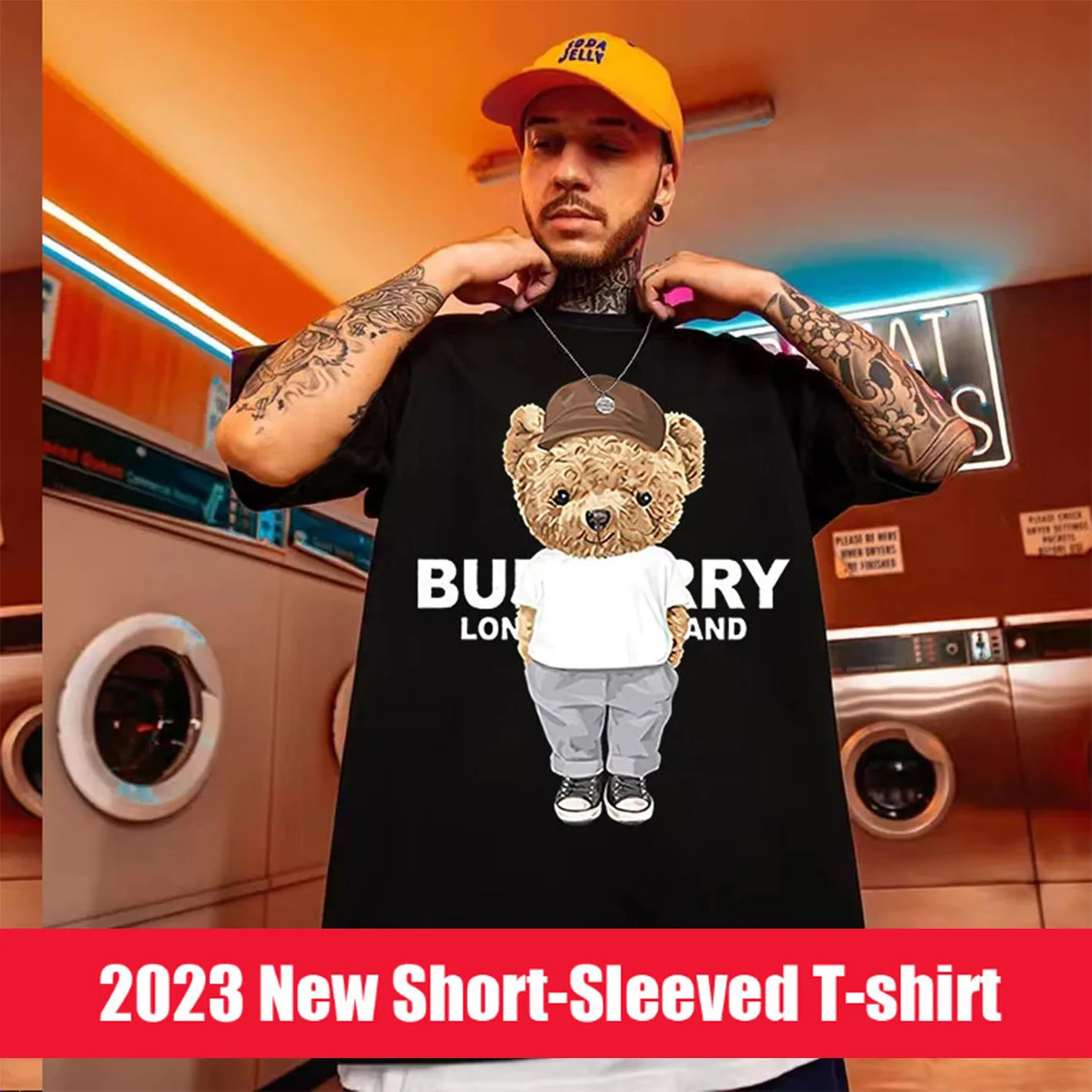 

Футболка Мужская/женская оверсайз из 2023 хлопка, роскошная дизайнерская одежда, лето 100%