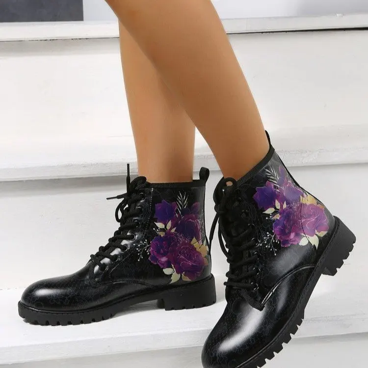 

Martin Boots Women's Autumn / Winter New 2022 Fashion High Boots with Large Print Knight Boots Trend Fashion Women's Boots 43