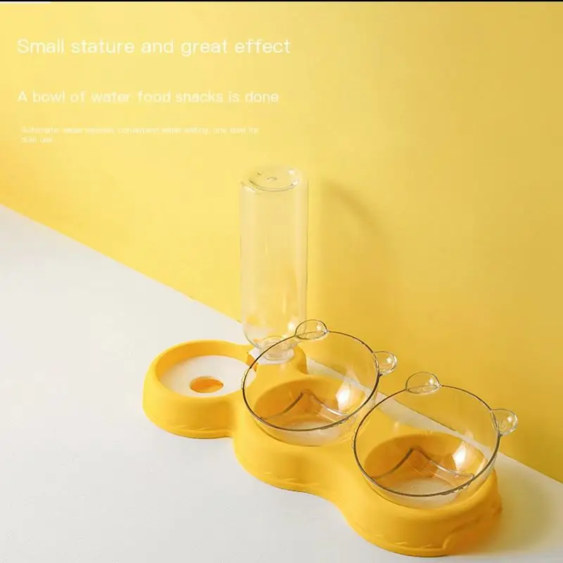 

1pc Cat Food Bowl Automatic Feeder Water Dispenser Pet Dog Cat Food Container Drinking Raised Stand Dish bowl Pet Waterer Feeder