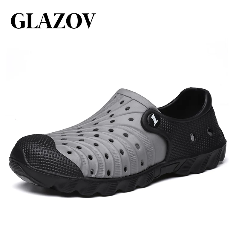 

GLAZOV Clogs Sandals Men Size 40~46 Slip On Outdoor Beach Summer Shoes Medical Clogs Causal Breathable Male Sandals With Hole