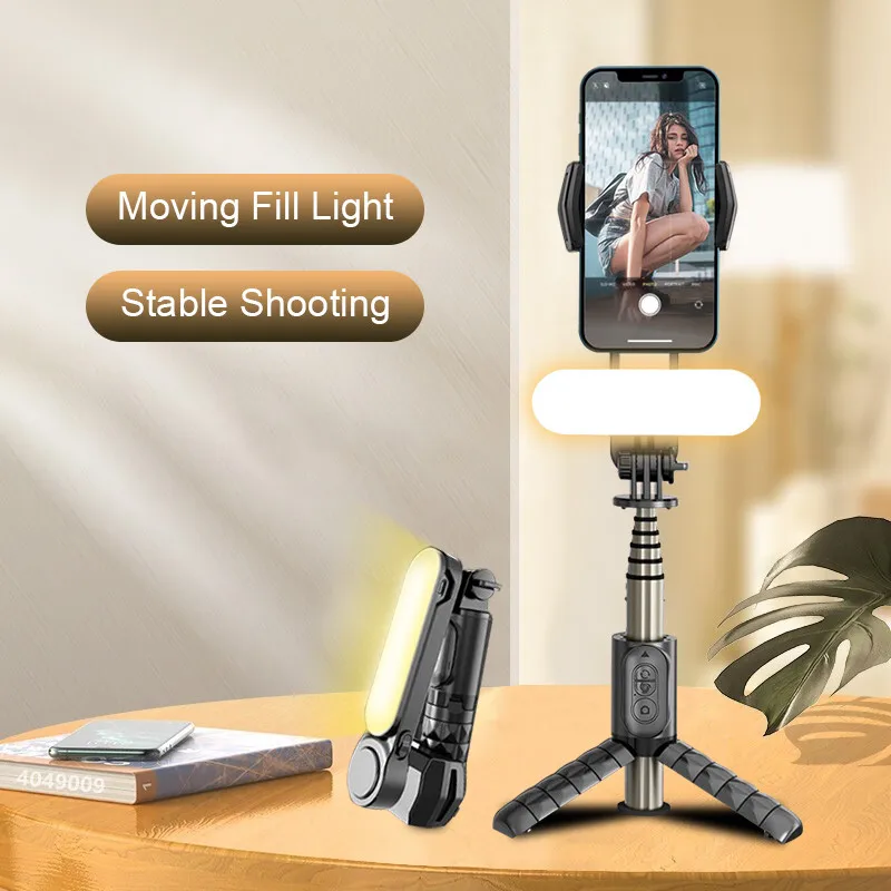 COOL DIER New Gimbal Stabilizer Wireless Bluetooth Handheld Gimbal With Fill Light Tripod Gimbal Smartphone Stabilizer Gimbal