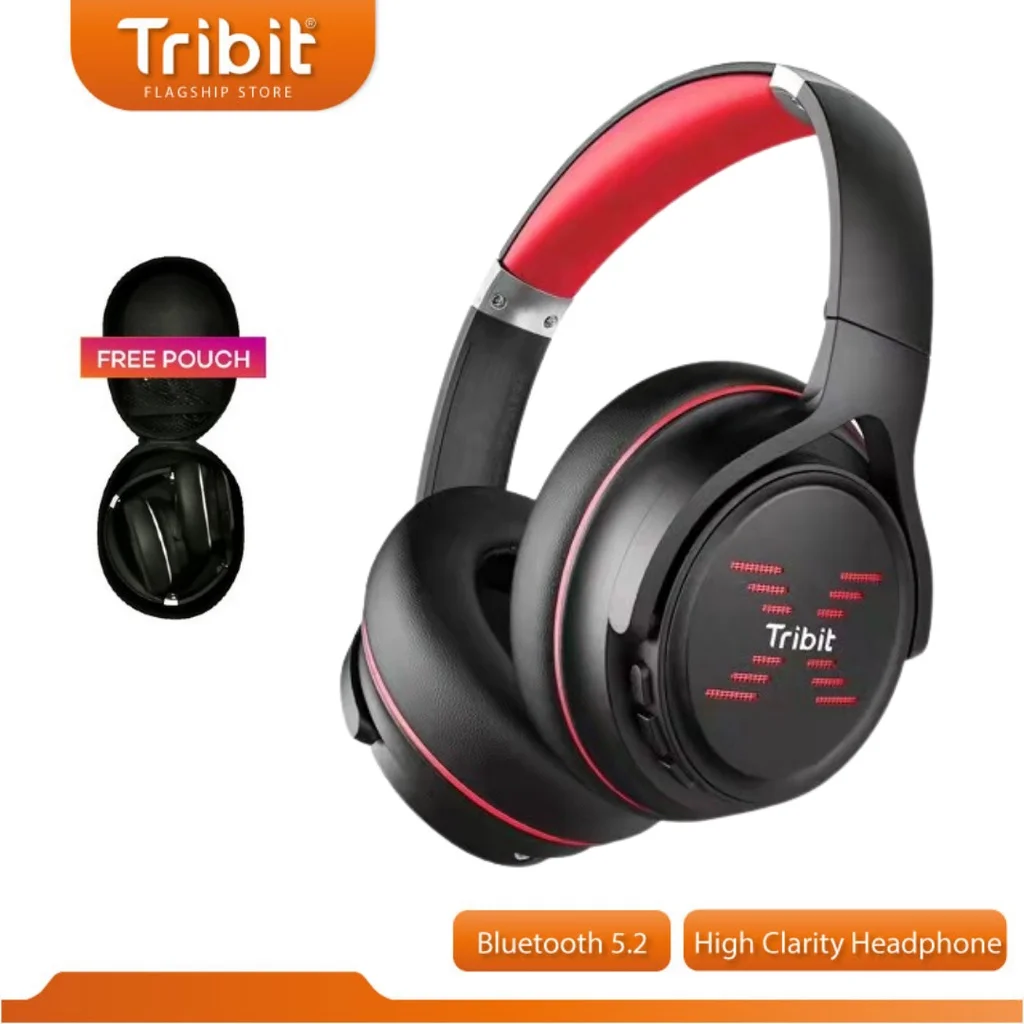 

Tribit XFree Go (Upgraded) Bluetooth Headphones Bluetooth 5.2, 34 Hours Play Time, Built In Mic, High Clarity, Type C