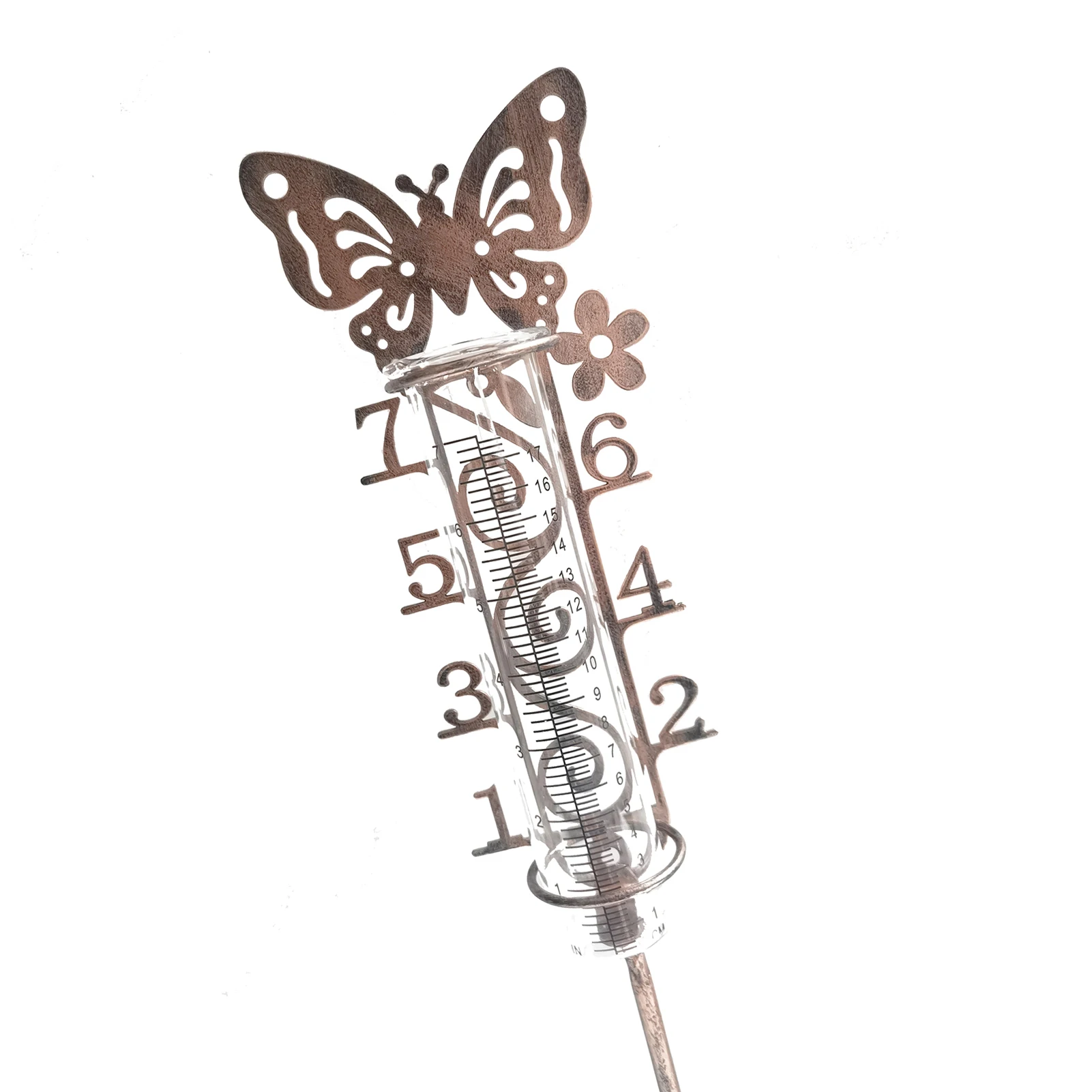 

Outdoor Butterfly Rain Gauge Outdoor Metal Frame Rainfall Gauge For Gardeners 7Inches Art Rain Gauges Decor For Yard Lawn Pathwa