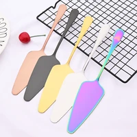colorful flatware stainless steel cake pizza shovel knife butter knife for pie pizza cheese dessert dinnerware cutlery set