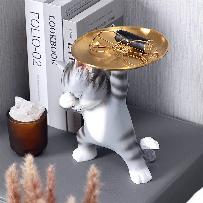 Маленькая кошка для веранды поднос хранения художественное украшение гостиной