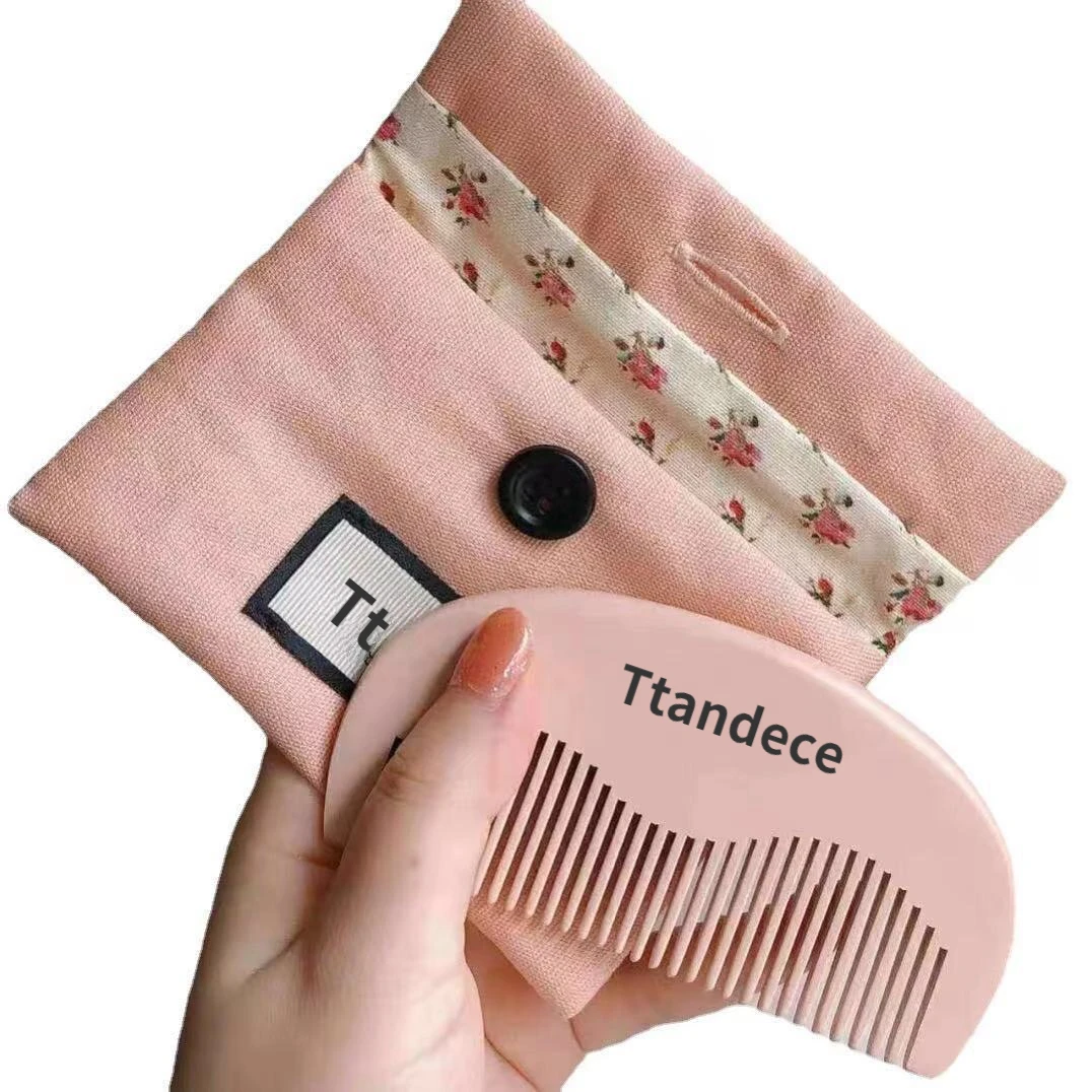 

Fashion and simple pink mini beauty hair wood comb gift