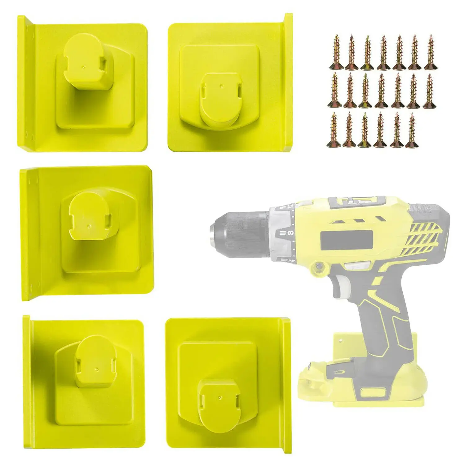 

5 Pcs Tool Holder Mount For Ryobi One+ Wall Mount Bracket With Screw High-quality ABS Drill Mount Holder Kit Power Tool Parts