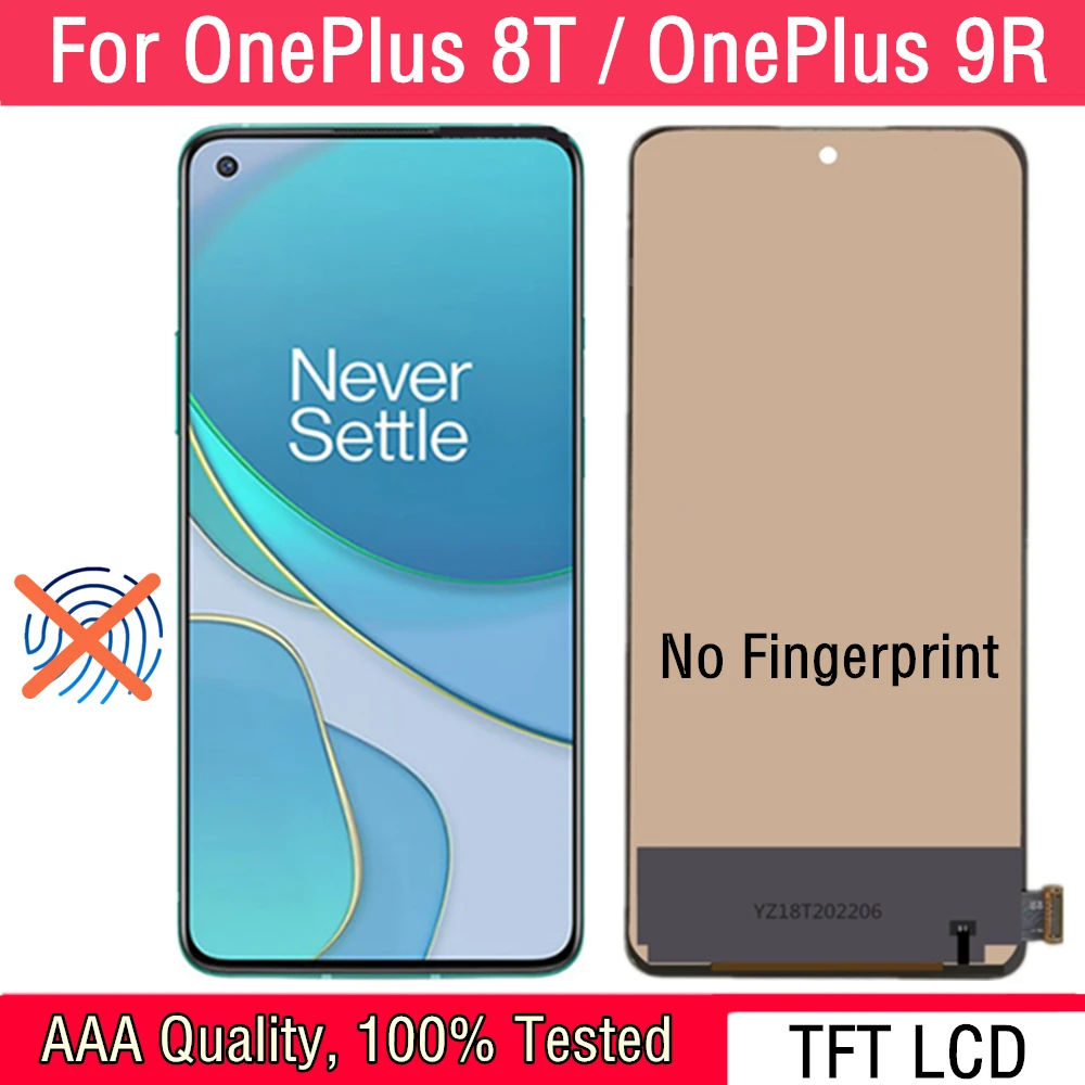 6.55" TFT LCD For OnePlus 8T KB2001 KB2000 LCD Display Touch Screen Digitizer Replacement For One plus 9R LE2101 LE2100 LCD