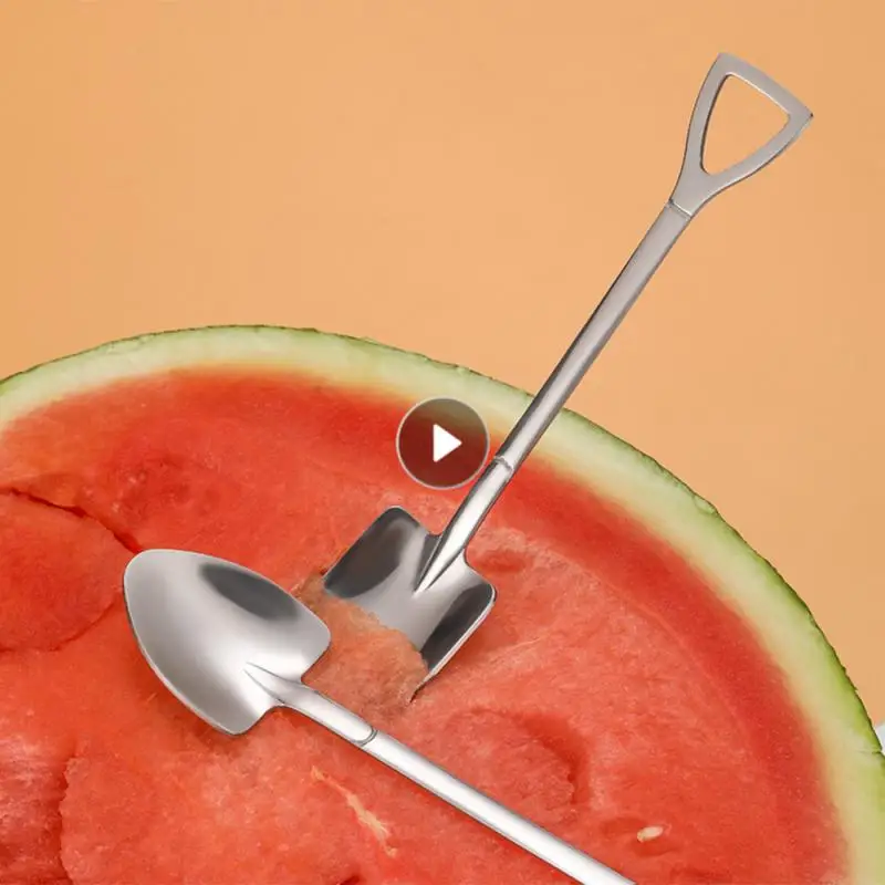 

304 кофейная ложка из нержавеющей стали, креативная ретро-ложка для арбуза, мороженого, плоская лопатка, подарок, посуда для дома