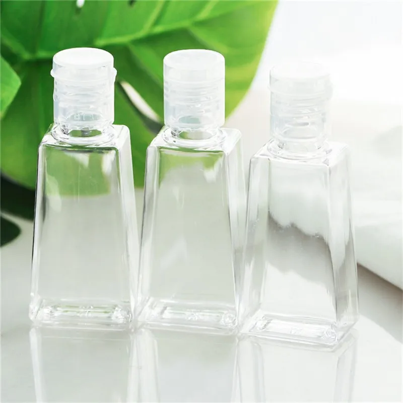 

10pcs 30ml Trapezoidal Empty Hand Sanitizer Bottles Refillable Container Transparent Gel Bottle Cosmetic Travel container