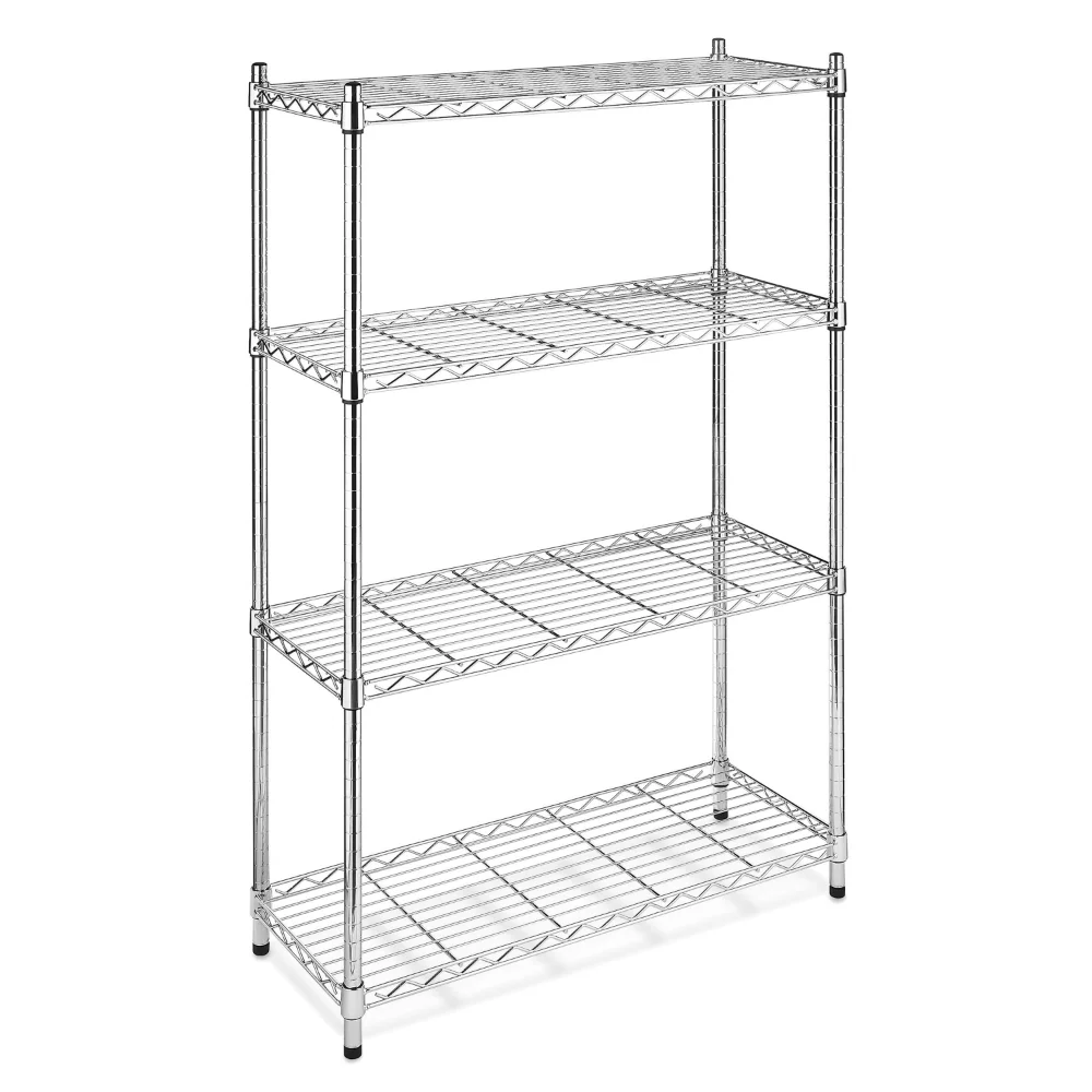

Whitmor Adjustable 36"W x 14"D x 54"H 4-Shelf Freestanding Shelves, Chrome