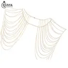 Женское ожерелье с цепочкой, длинное ожерелье в богемном стиле с кулоном на плечо, массивное Ювелирное Украшение в стиле панк