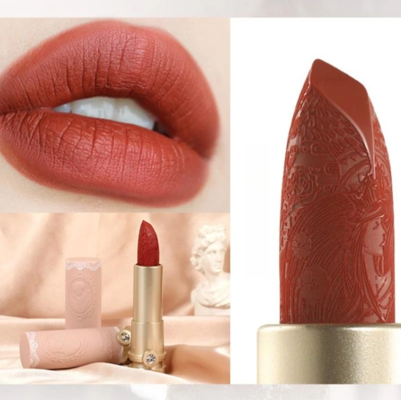 

Queen gentlewoman Artistic Embossed Lipstick Matte Lipsticks Waterproof Lip Gloss Long Lasting Liquid Lipstick Makeup Cosmetics