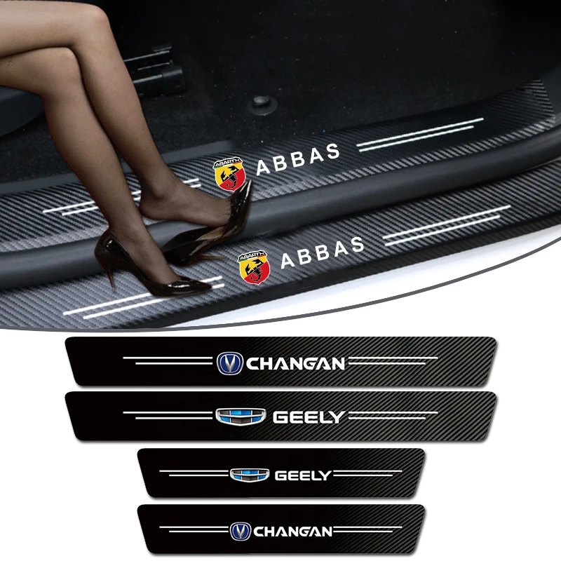 

4pcs Car Threshold Sticker Anti-Scratch Dirty Carbon Fiber for Land Rover Evoque Santana Defender 2 Discovery 1 2 3 Accessories