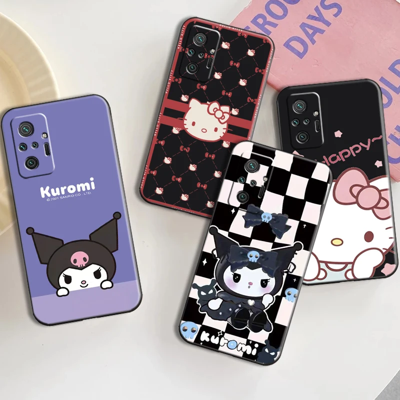

Hello Kitty TAKARA TOMY Phone Case For Xiaomi Redmi Note 9 7 7A 9T 9A 9C 9S 9 8 Pro 8T 8 2021 5G Liquid Silicon Silicone Cover