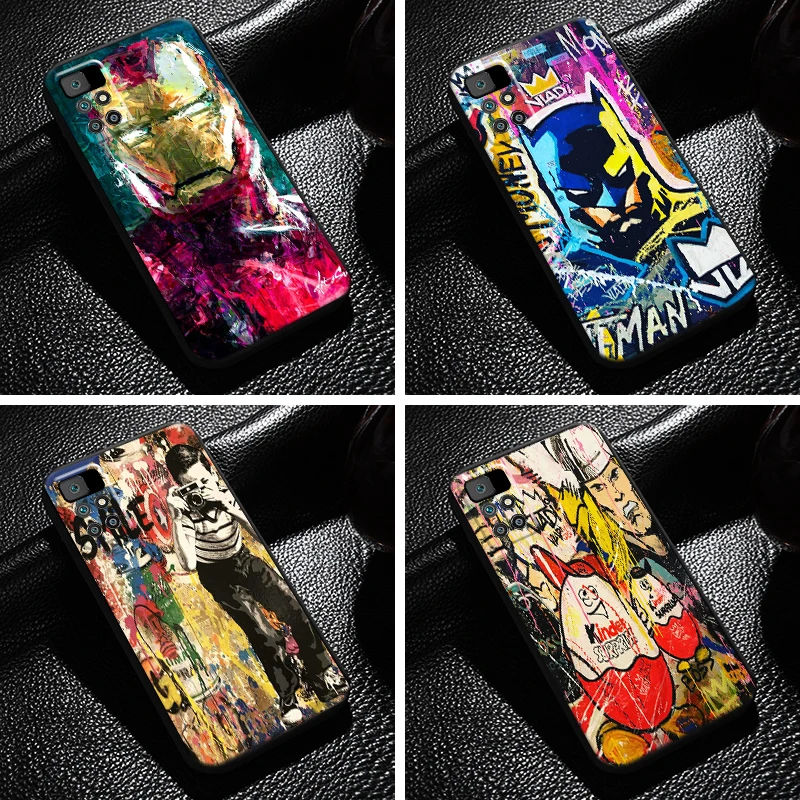

Marvel Street Graffiti For Xiaomi Redmi 10 Phone Case 6.5 Inch Silicone Cover Liquid Silicon Back Funda Carcasa Black Coque