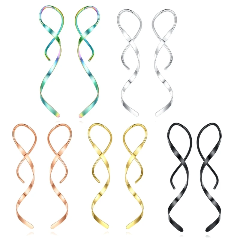 

Spiral Ear Line Spiral Earrings Stainless Steel Spiral Line Earring for Women