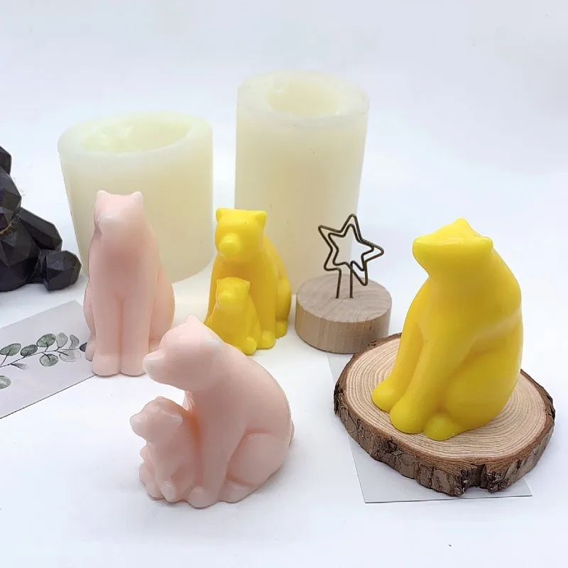 

Cute Polar Bear Candle Silicone Mold for Handmade Desktop Decoration Gypsum Epoxy Resin Aromatherapy Candle Silicone Mould