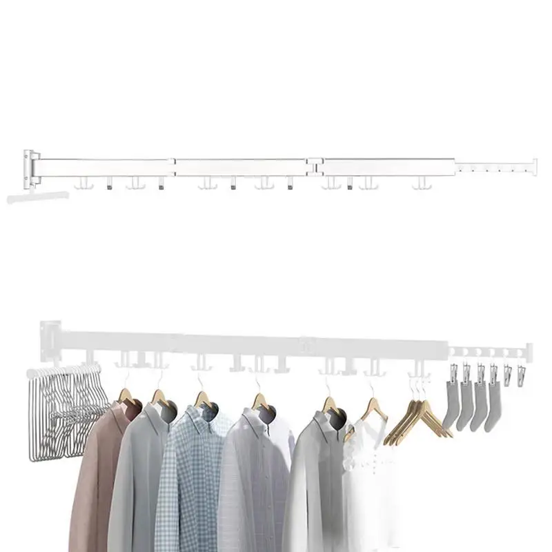 

Retractable Cloth Drying Rack Retractable Laundry Drying Rack Collapsible Laundry Room Dryer Rack With Hooks Clothes Hanger Rack