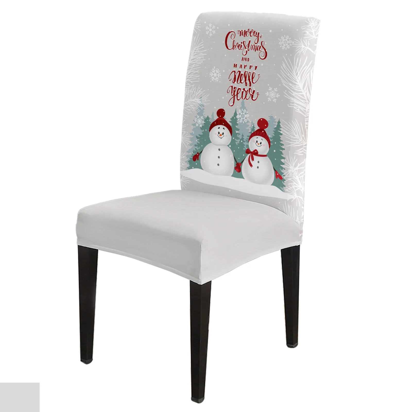 

Набор чехлов на стулья с рождественским снеговиком снежинкой сосновой елкой кухонный эластичный чехол на сиденье из спандекса домашний декор чехол на сиденье для столовой