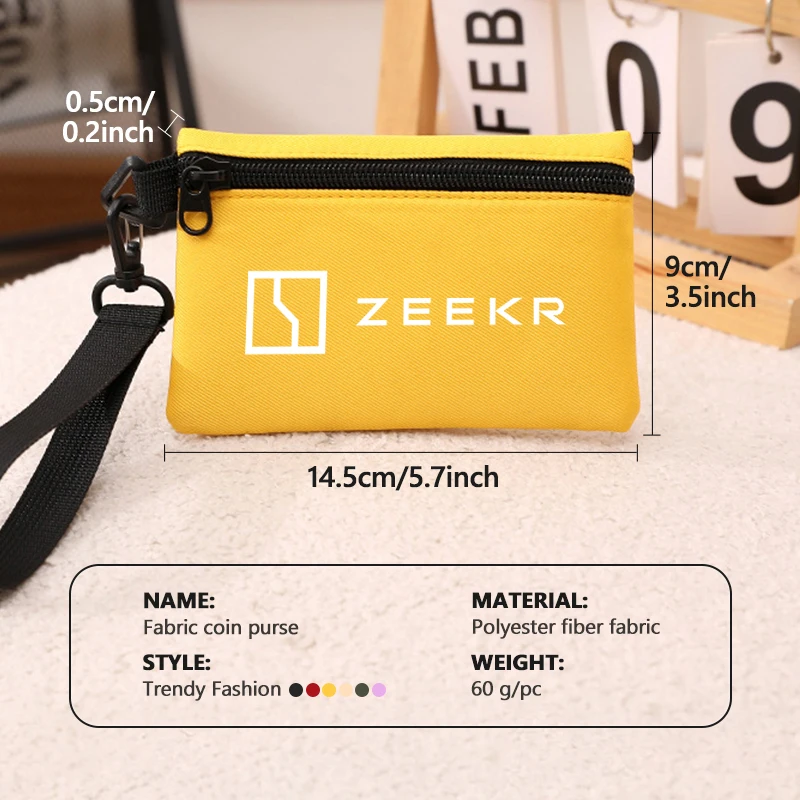 Мини-кошелек-органайзер на молнии с логотипом Zeekr для мужчин и женщин, для ключей, банковских и ID-карт, для моделей 001, 009, X, 003 (art.: 3920d90d0bc35) - 3920d90d0bc35