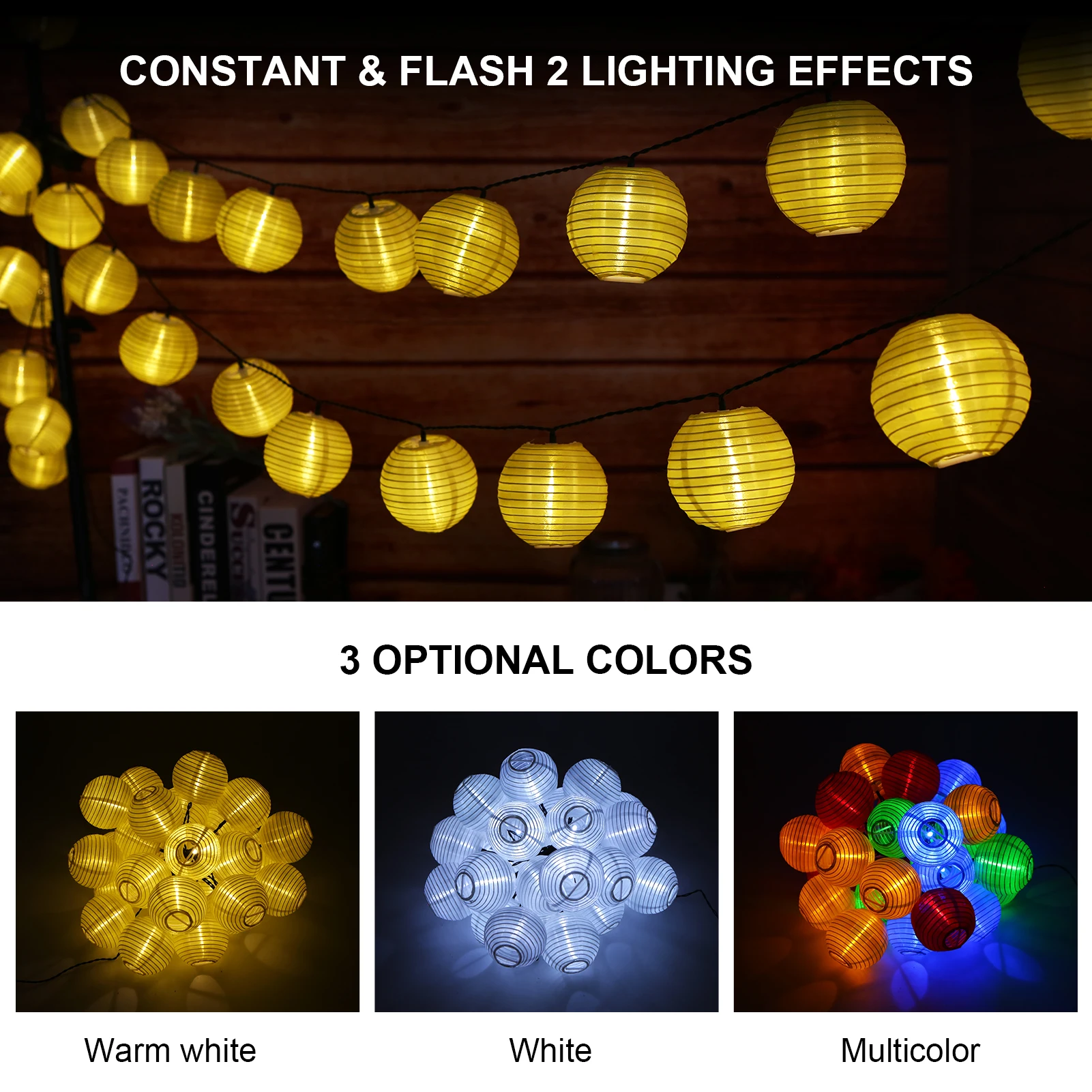 

Fairy String Lantern Light 6.5m 30LED Solar Rechargeable for Yard Garden Christmas Festival Party Indoor Outdoor Decor Lawn Lamp