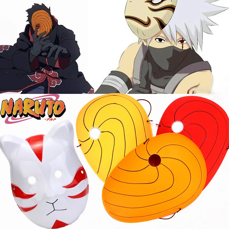 Маска Наруто Какаси Обито для мужчин и женщин аниме косплевечерние вечеринка