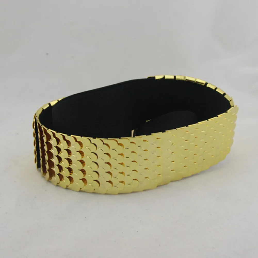 

Fashion European and American Heavy Metal Fish Scale Belt Women's New Personality Exaggerated Loose Tight Belt Girdle