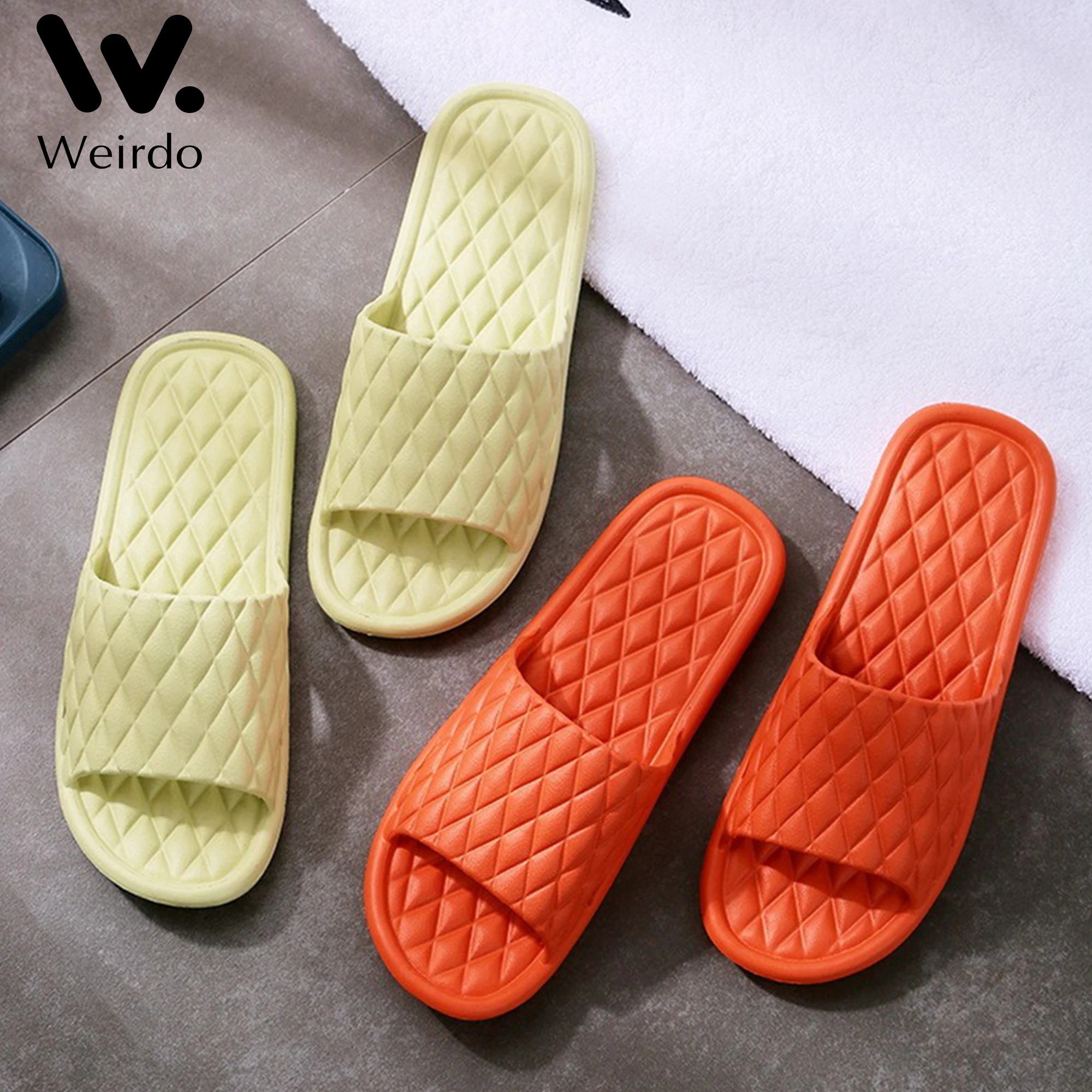 

New Slippers Summer Floor Skid Proof Home Slippers Soft Indoor Couple Family Stripe Flat Bathroom Bath Sandal Slippers Women