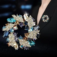 elegant fashion flower rhinestone brooches pins for women jewelry accessories lady crystal clothing coat brooch pin luxury gift